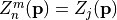 Z_n^m(\pvec{p})=Z_j(\pvec{p})