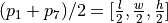 (p_1+p_7)/2=[\tfrac{l}{2}, \tfrac{w}{2},\tfrac{h}{2}]